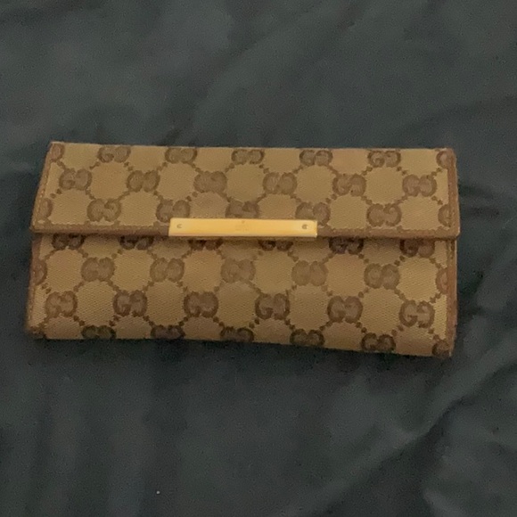 Gucci Brown and Gold Wallet - Picture 1 of 10